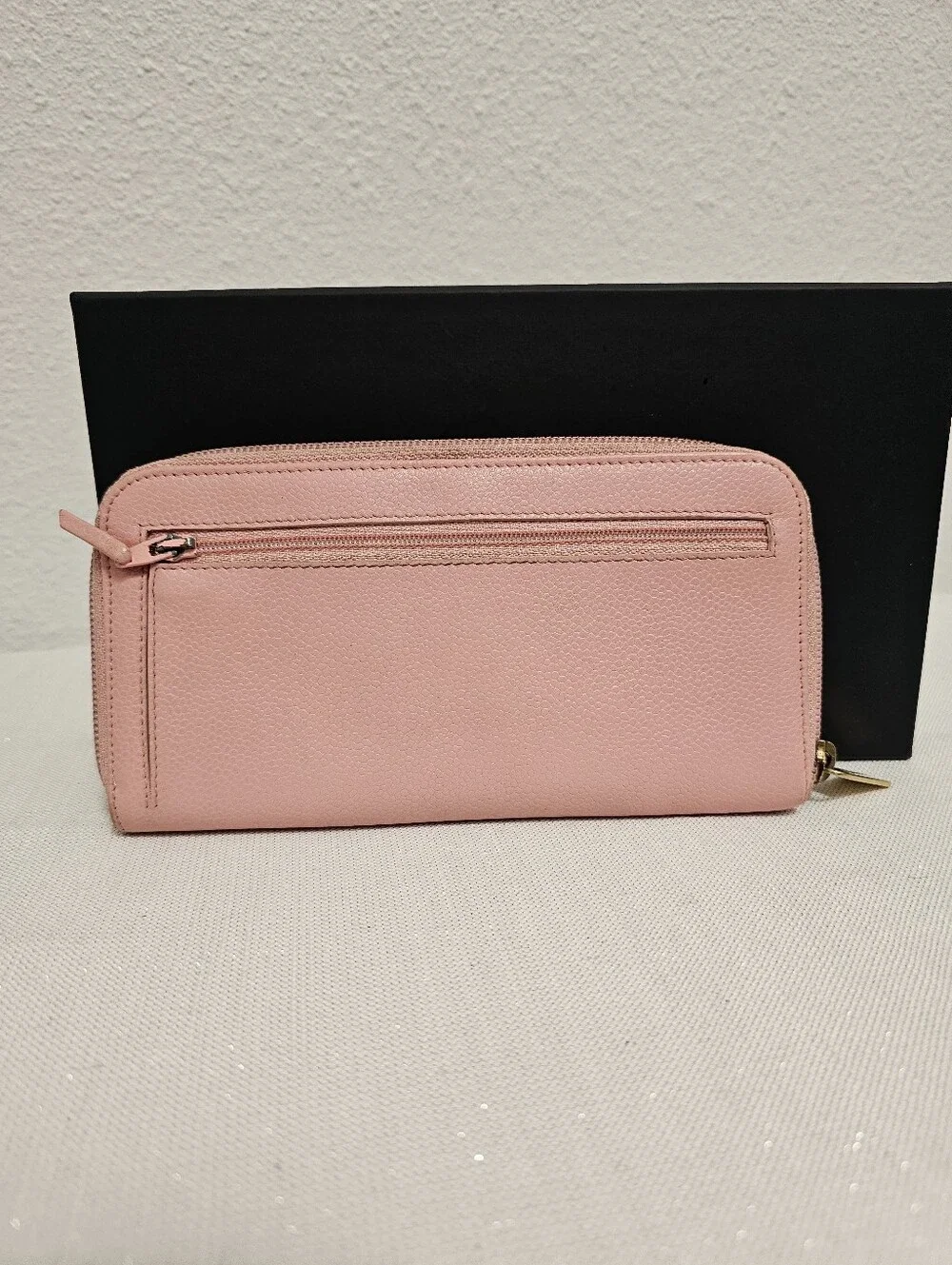 Authentic Vintage Chanel Pink Caviar Leather Zip-Around Wallet